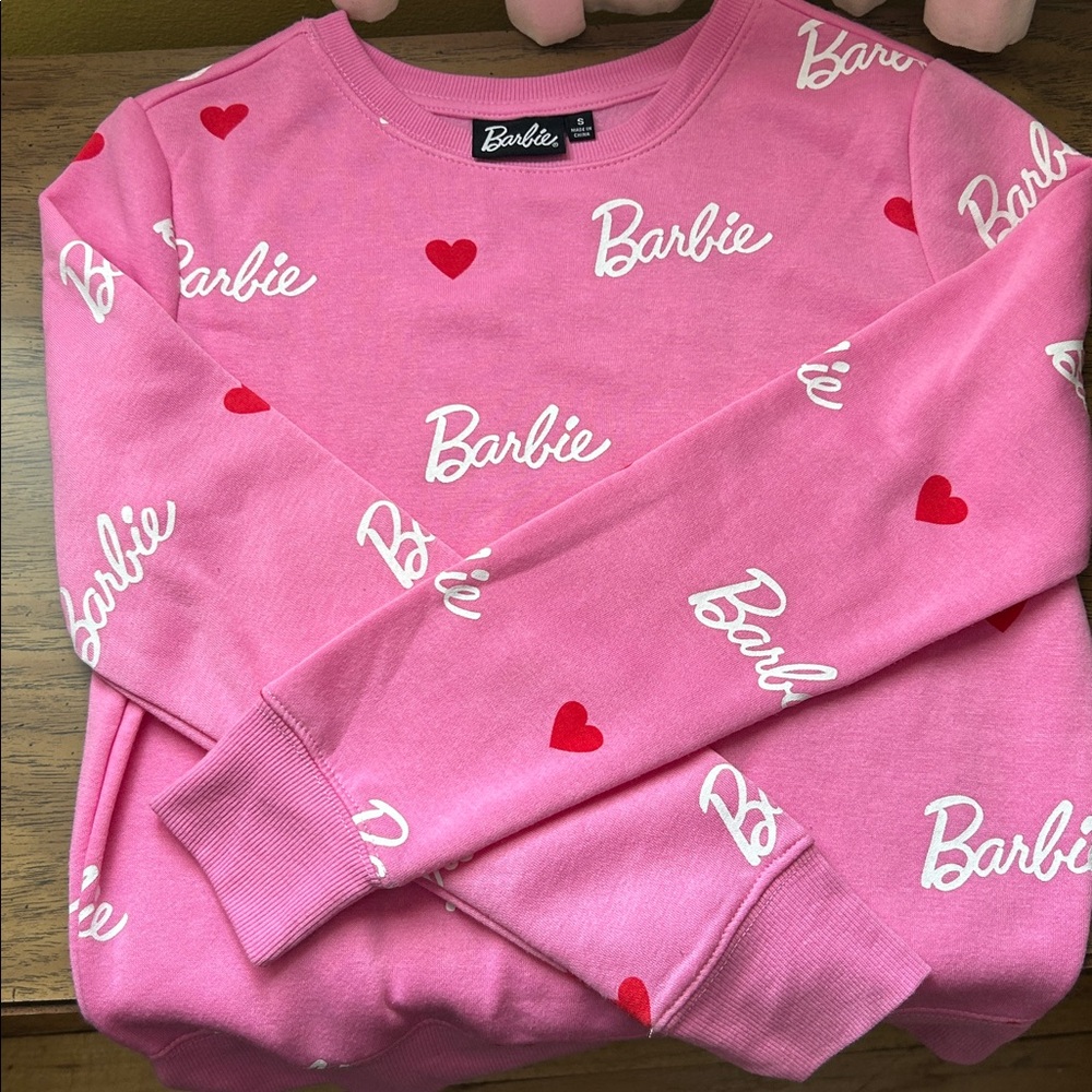 Barbie Pink Sweatshirt with Heart Detail - Picture 2 of 4
